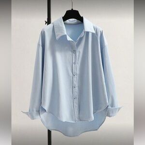 Light Blue Women's Button-Up Shirt